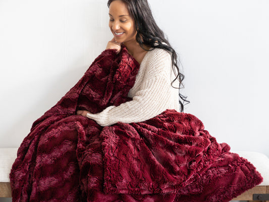 Merlot Glacier Throw Blanket