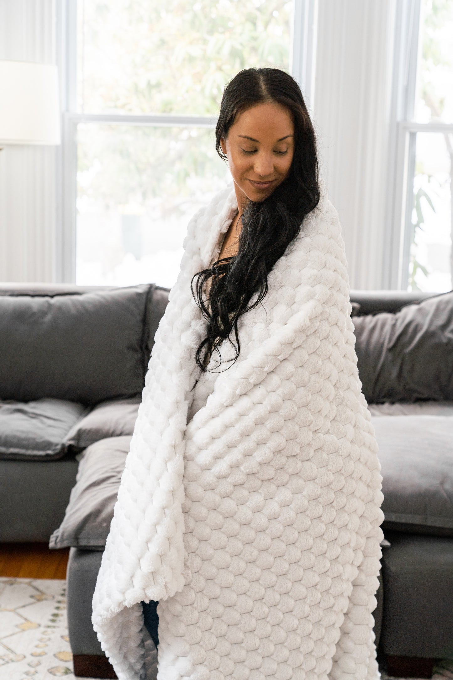 White Nora Throw Blanket