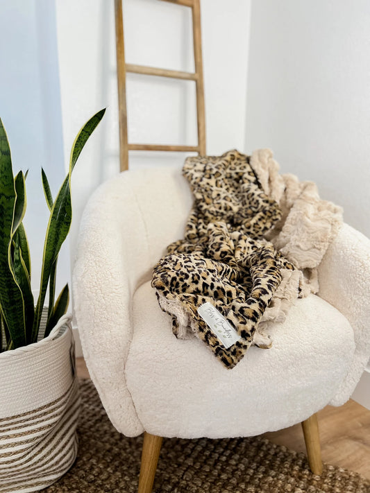 Cheetah Sand and Latte Glacier Throw Blanket