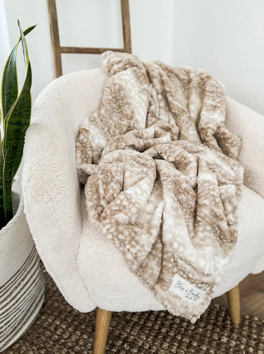 Beige Fawn Throw Blanket