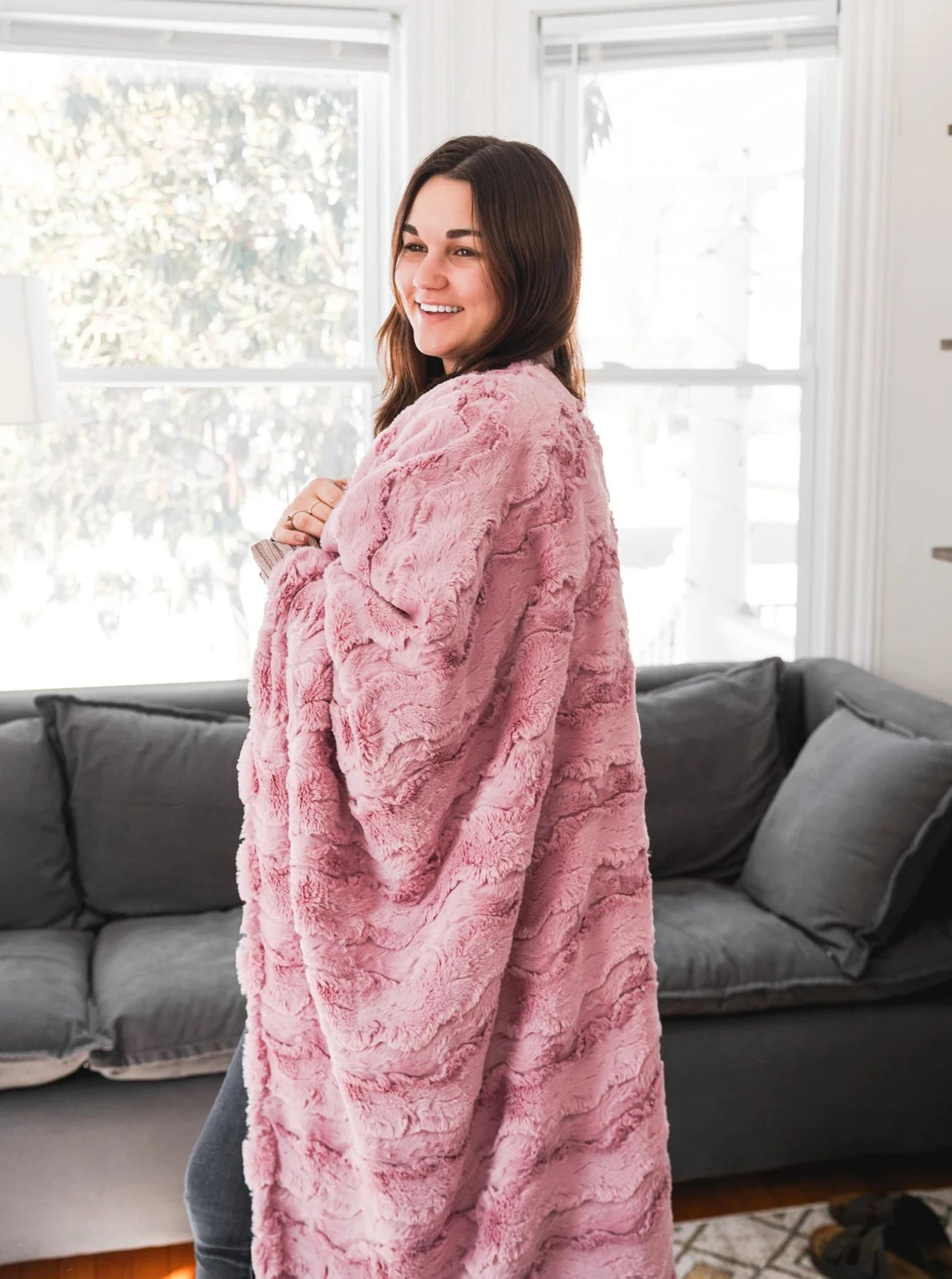 Woodrose Glacier Throw Blanket