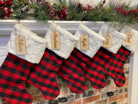 Buffalo Check Personalized Christmas Stocking