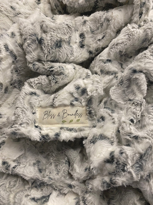 Silver Snow Owl Throw Blanket
