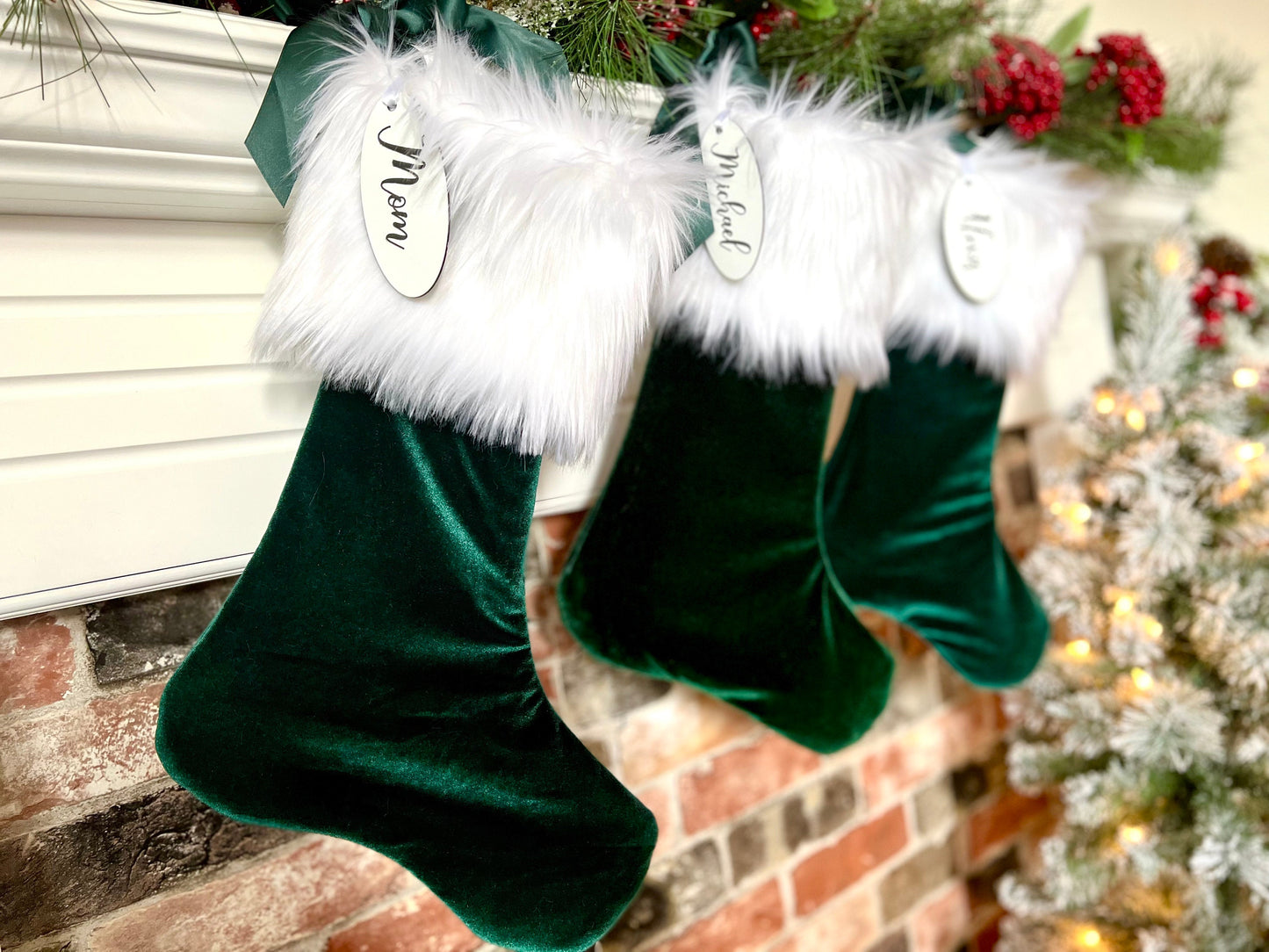 Emerald Velvet Personalized Christmas Stocking
