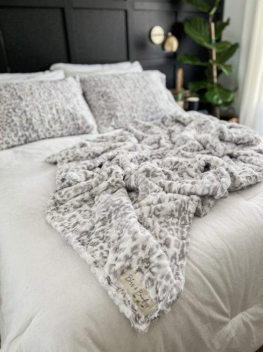 Silver Jaguar Throw Blanket