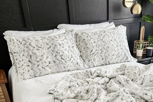 Silver Snow Owl Minky Pillowcase