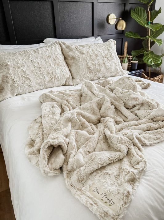 Creme Rabbit Minky Pillowcase