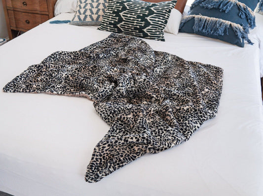 Taupe Cheetah Throw Blanket