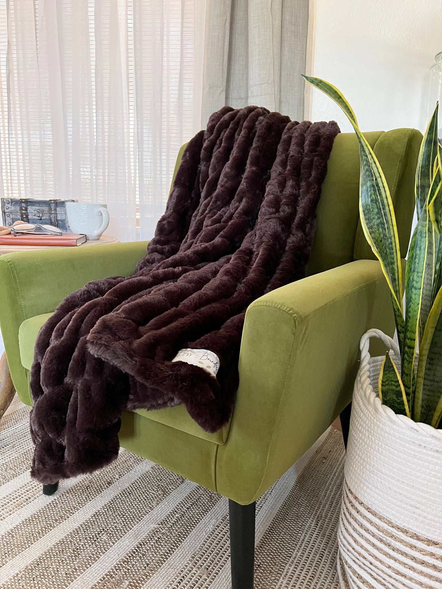 Chocolate Plush Throw Blanket