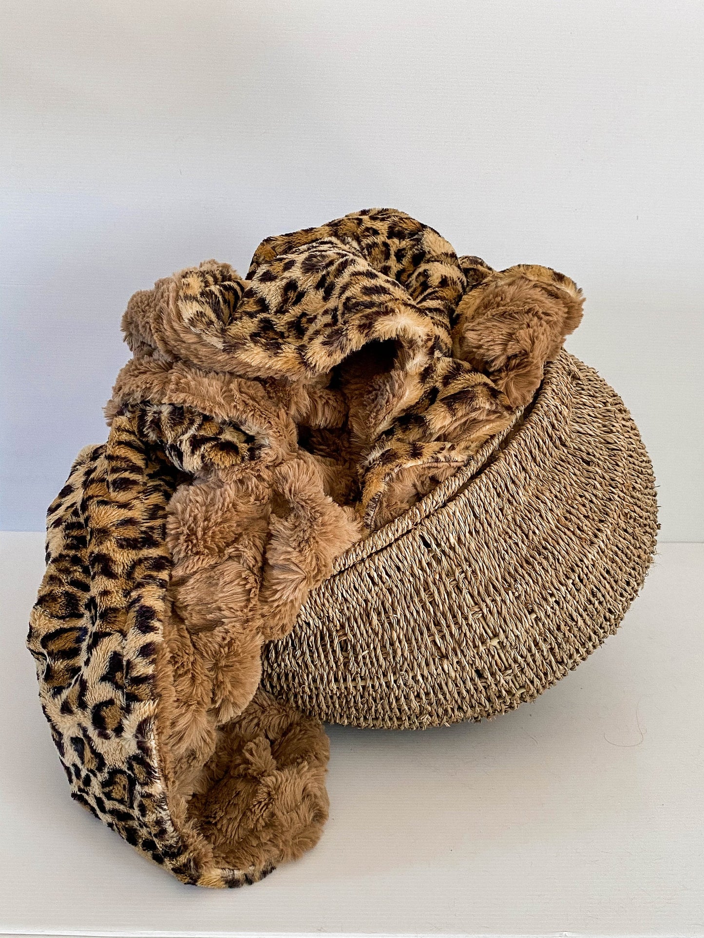 Cheetah and Pecan Glacier Throw Blanket