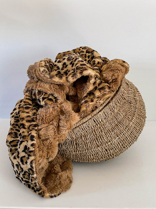 Cheetah and Pecan Glacier Throw Blanket