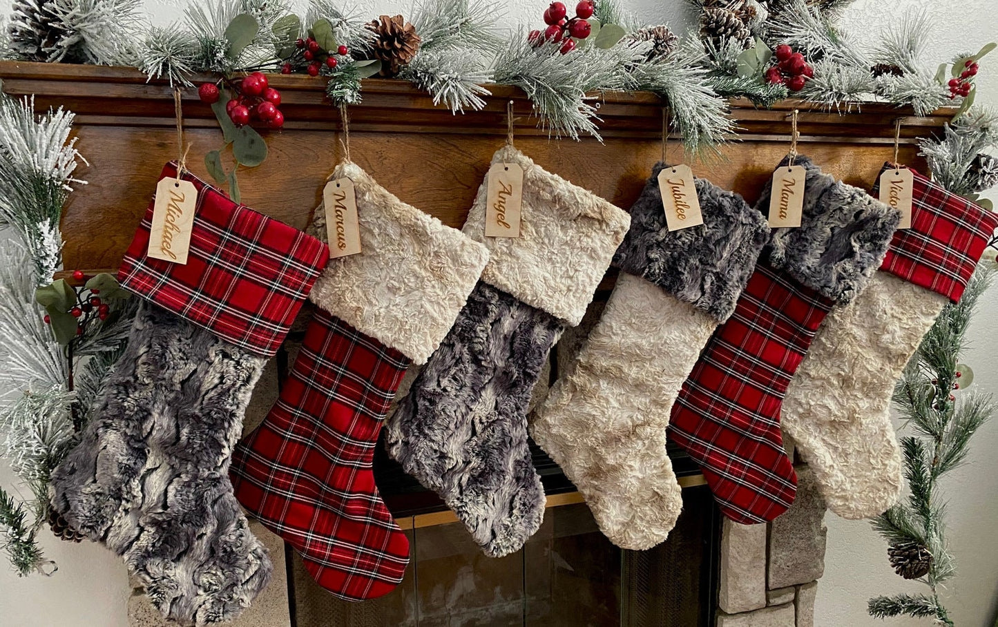 Buffalo Check Personalized Christmas Stocking