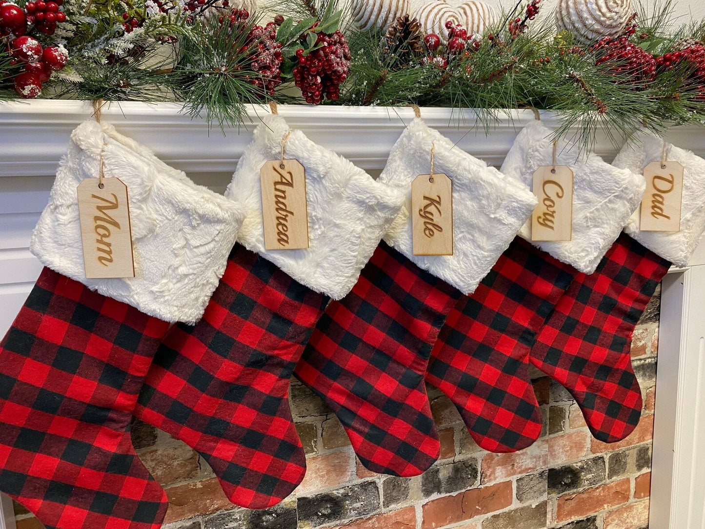 Buffalo Check Personalized Christmas Stocking