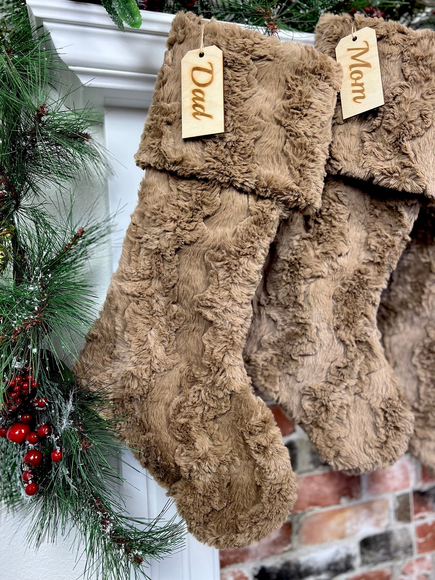 Pecan Glacier Personalized Christmas Stocking