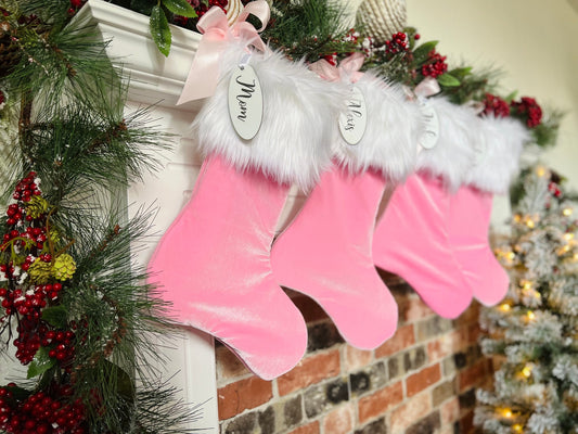 Bubblegum Pink Velvet Personalized Stocking