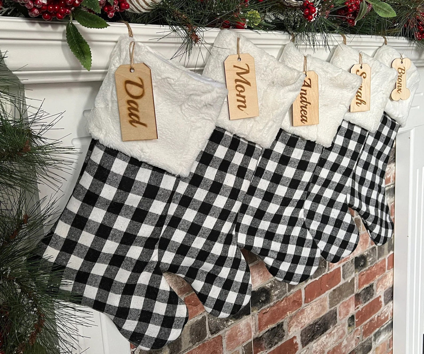 Black Buffalo Check Personalized Stocking