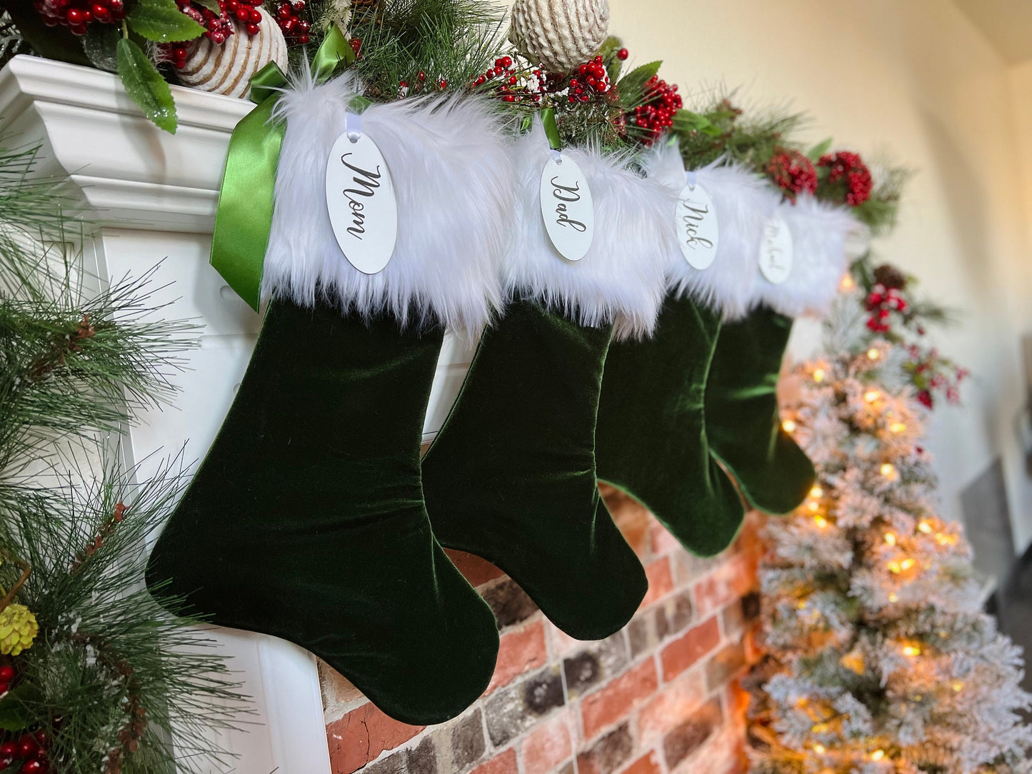 Hunter Velvet Personalized Christmas Stocking