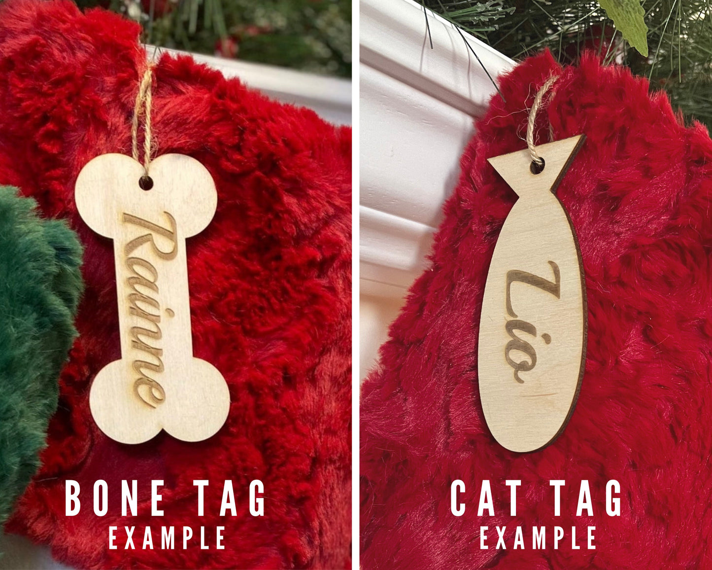 Red Faux Fur Personalized Christmas Stocking