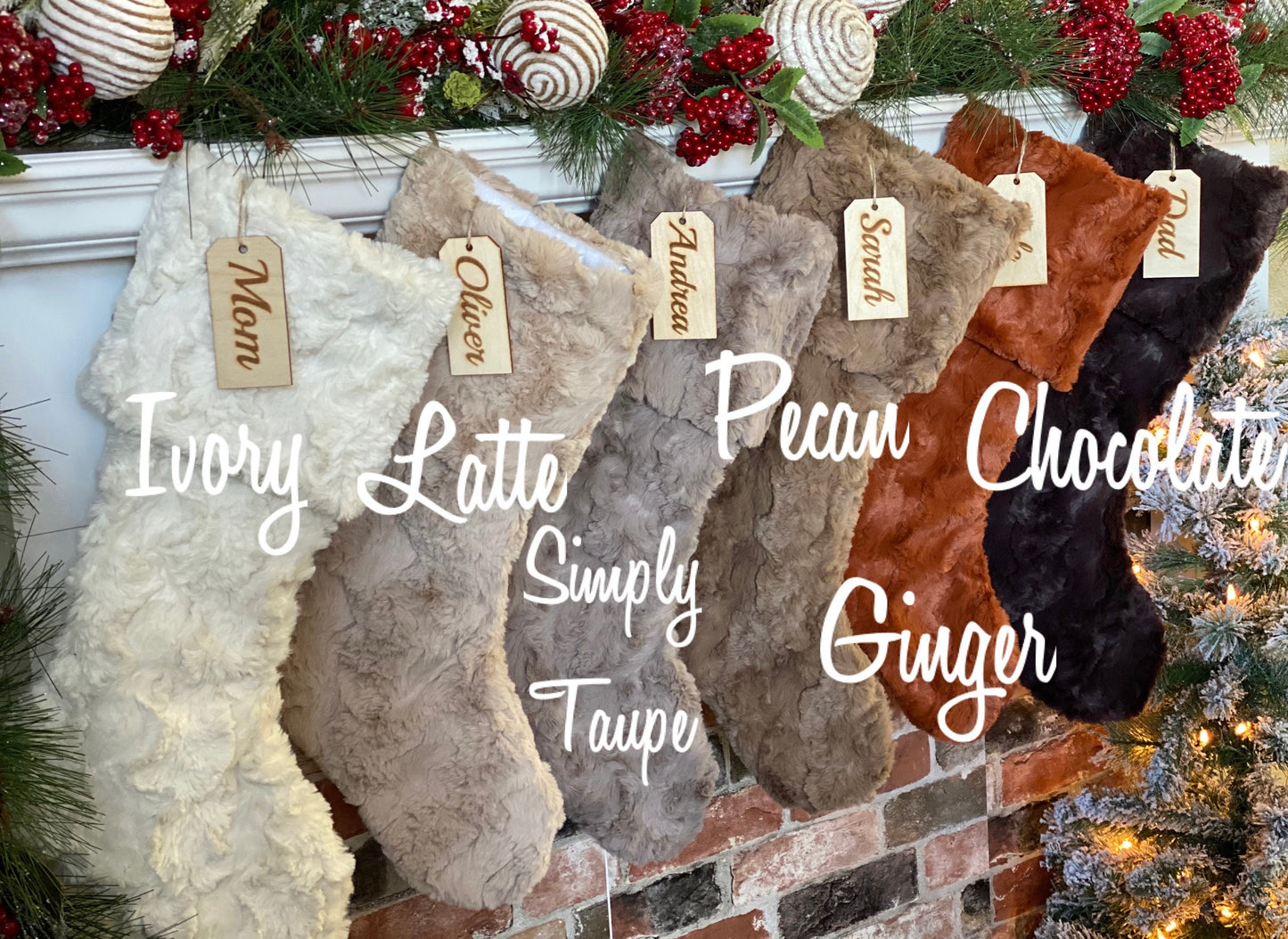 Gradient Ivory Latte Pecan Ginger Chocolate Personalized Christmas Stocking
