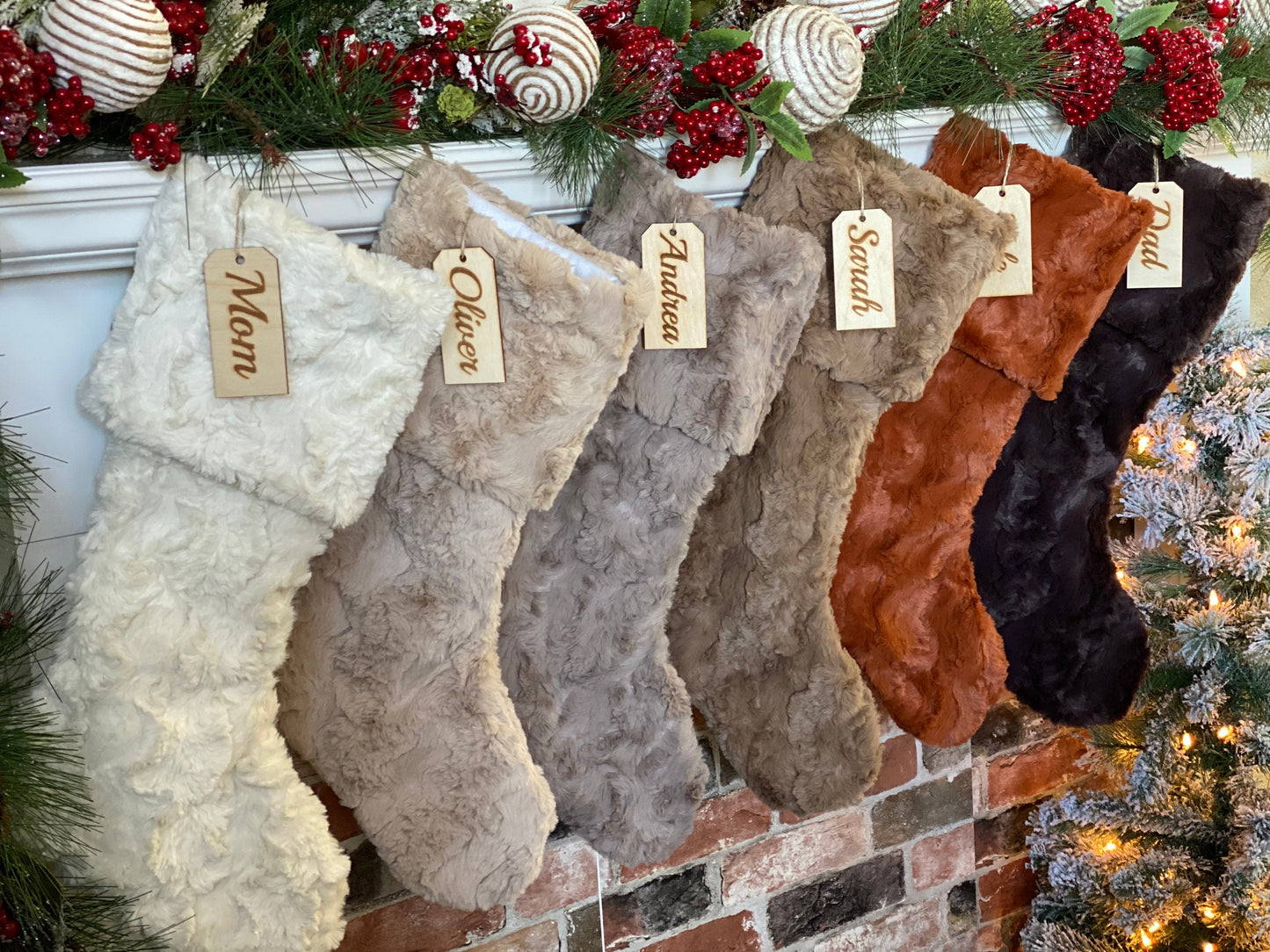 Gradient Ivory Latte Pecan Ginger Chocolate Personalized Christmas Stocking