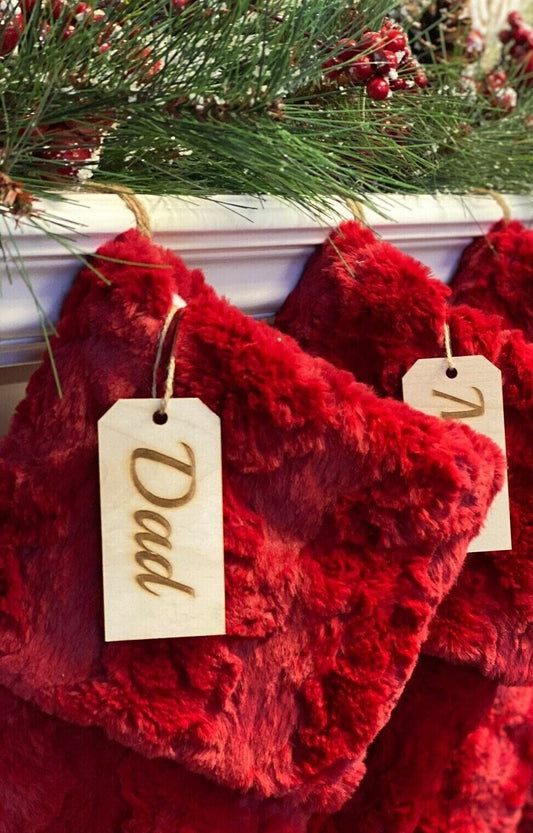 Personalized Wooden Christmas Stocking Tags