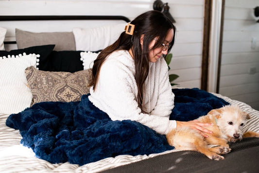 Navy Glacier Throw Blanket