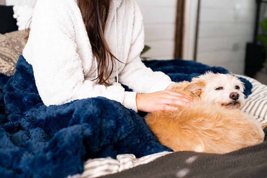 Navy Glacier Throw Blanket