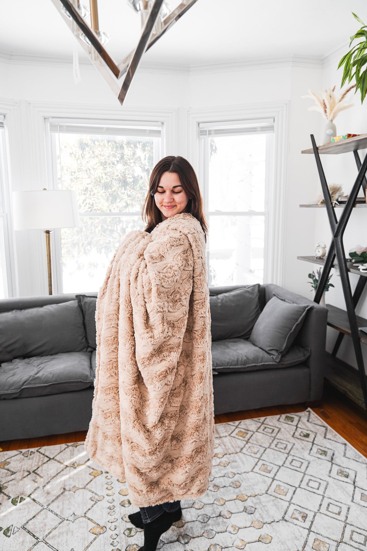 Latte Glacier Throw Blanket