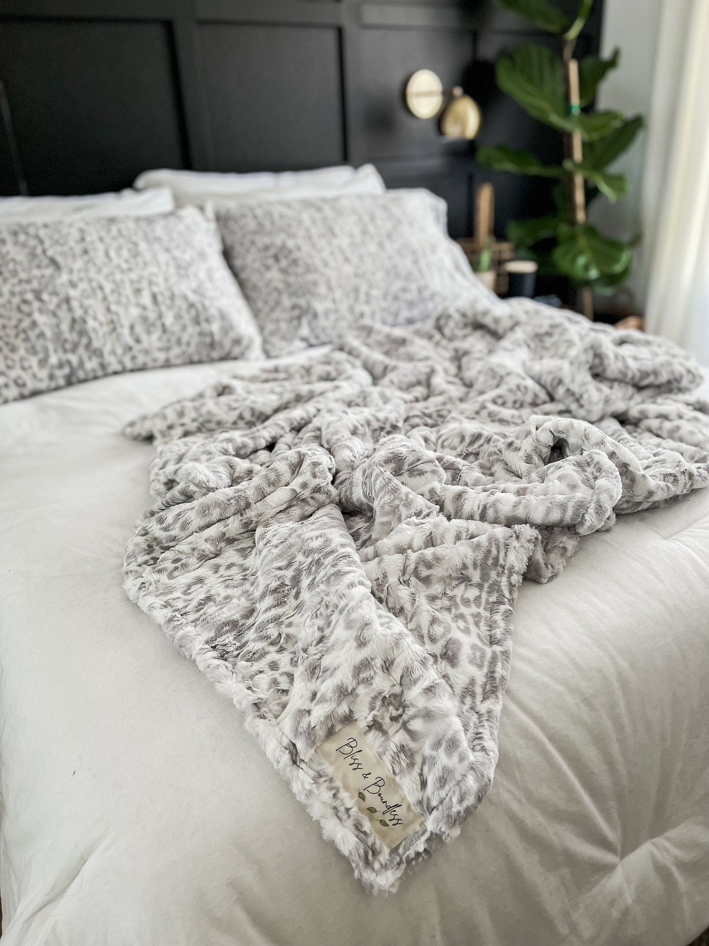 Silver Jaguar Throw Blanket