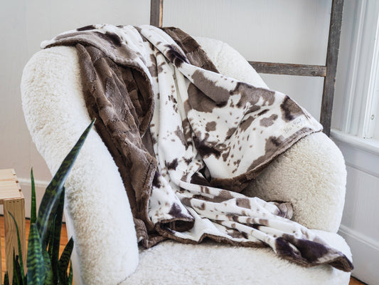 Brown Sugar Pony and Truffle Hide Throw Blanket