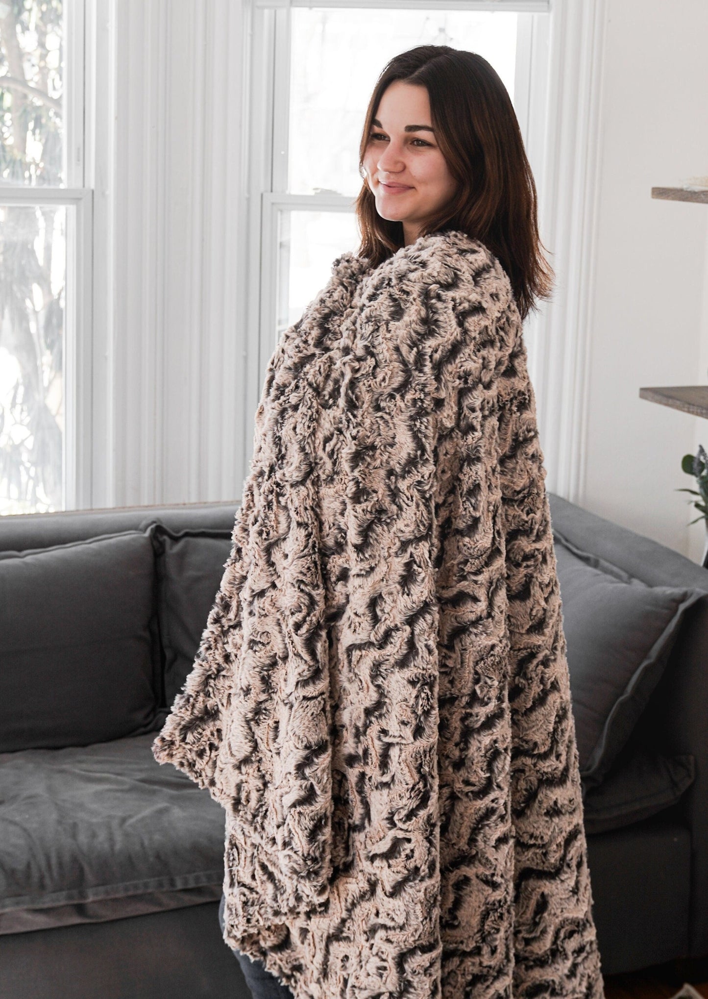 Alpine Chocolate Almond Adult Throw Blanket