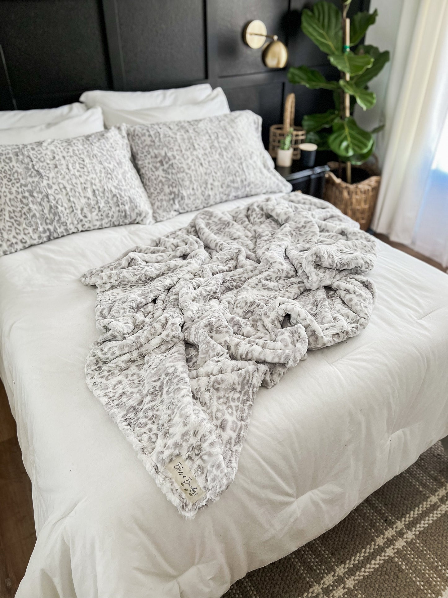 Silver Jaguar Minky Pillowcase