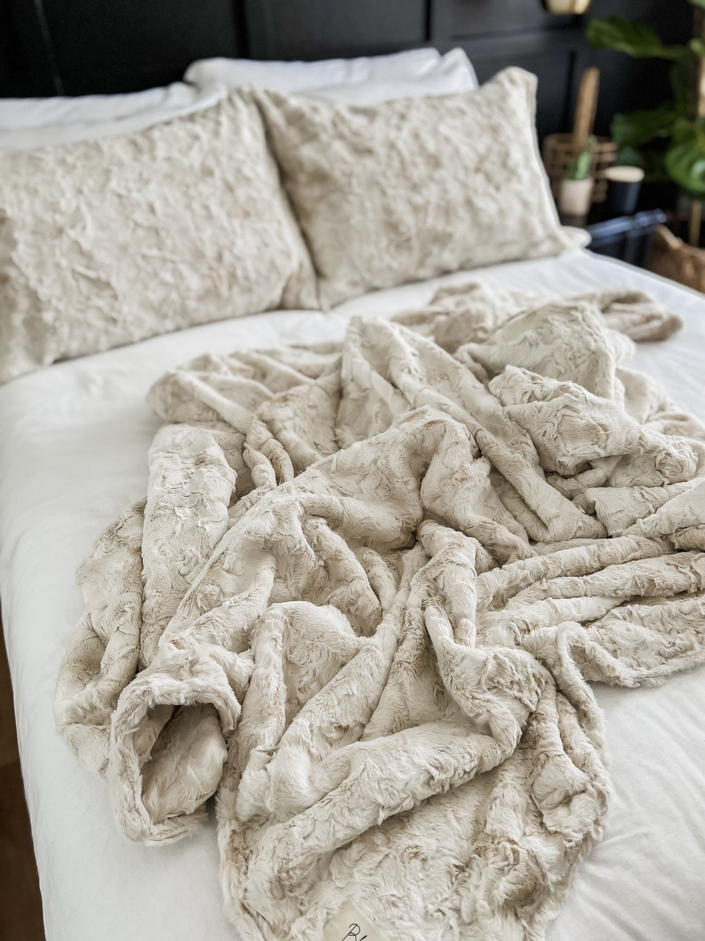 Creme Rabbit Minky Pillowcase